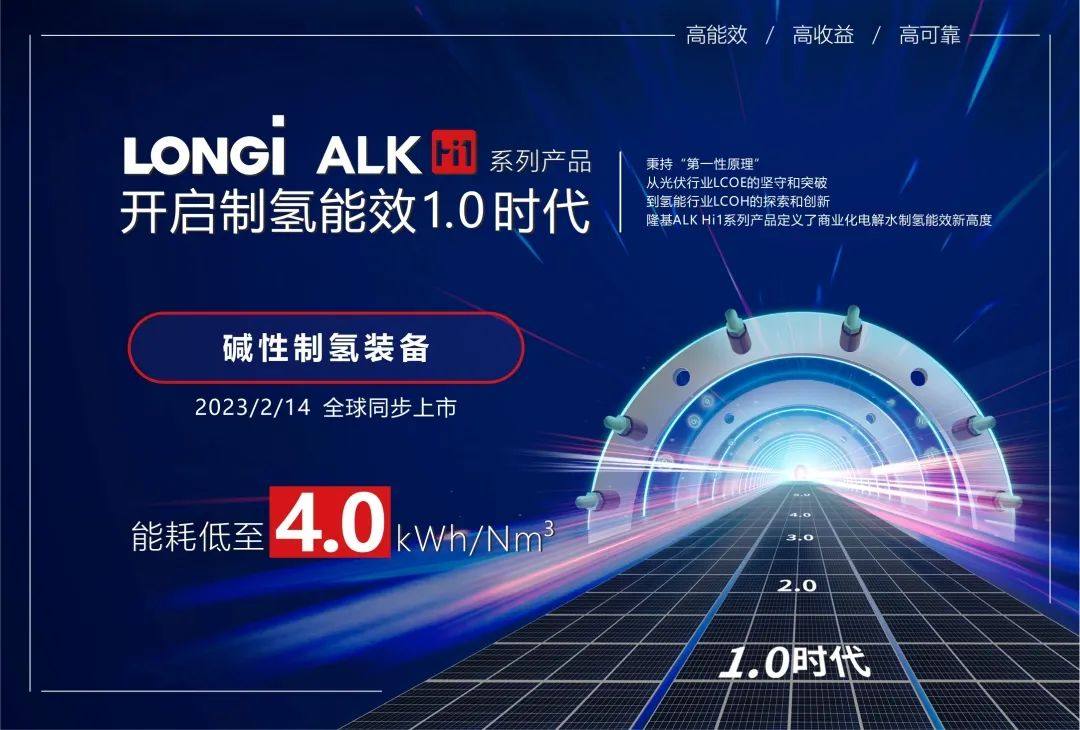 4.0kWh/Nm³！隆基氢能ALK Hi1系列产品面世！